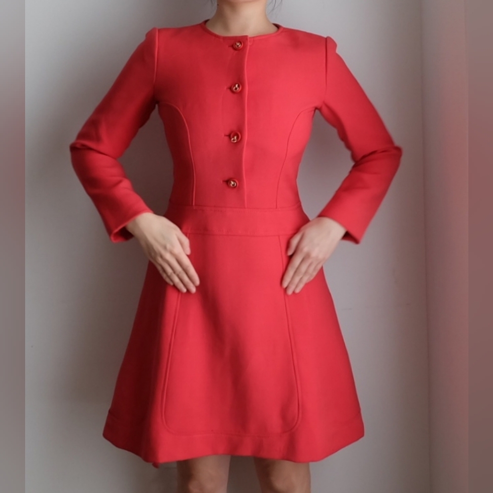 Louis Feraud Coral-Red Dress, Size xs